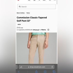 Size 34 golf lululemon Golf Pants